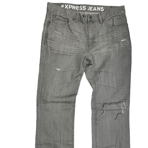 Express Jeans Mens Slim Low Rise Boot Cut 36x34 - Picture 4 of 12
